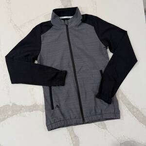 Adidas Essentials Full Zip Golf Wind Jacket Women's XS Gray/Black Lightweight